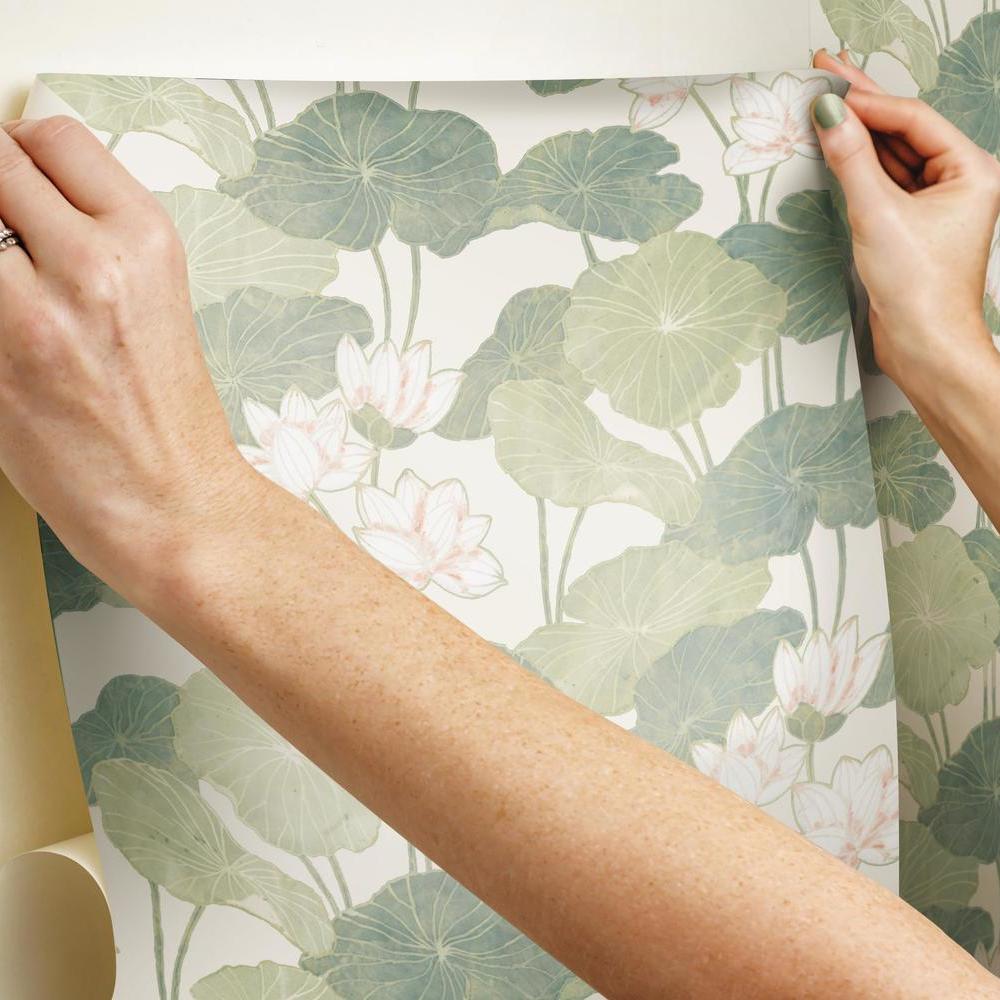 Lily Pad Peel and Stick Wallpaper Peel and Stick Wallpaper RoomMates   