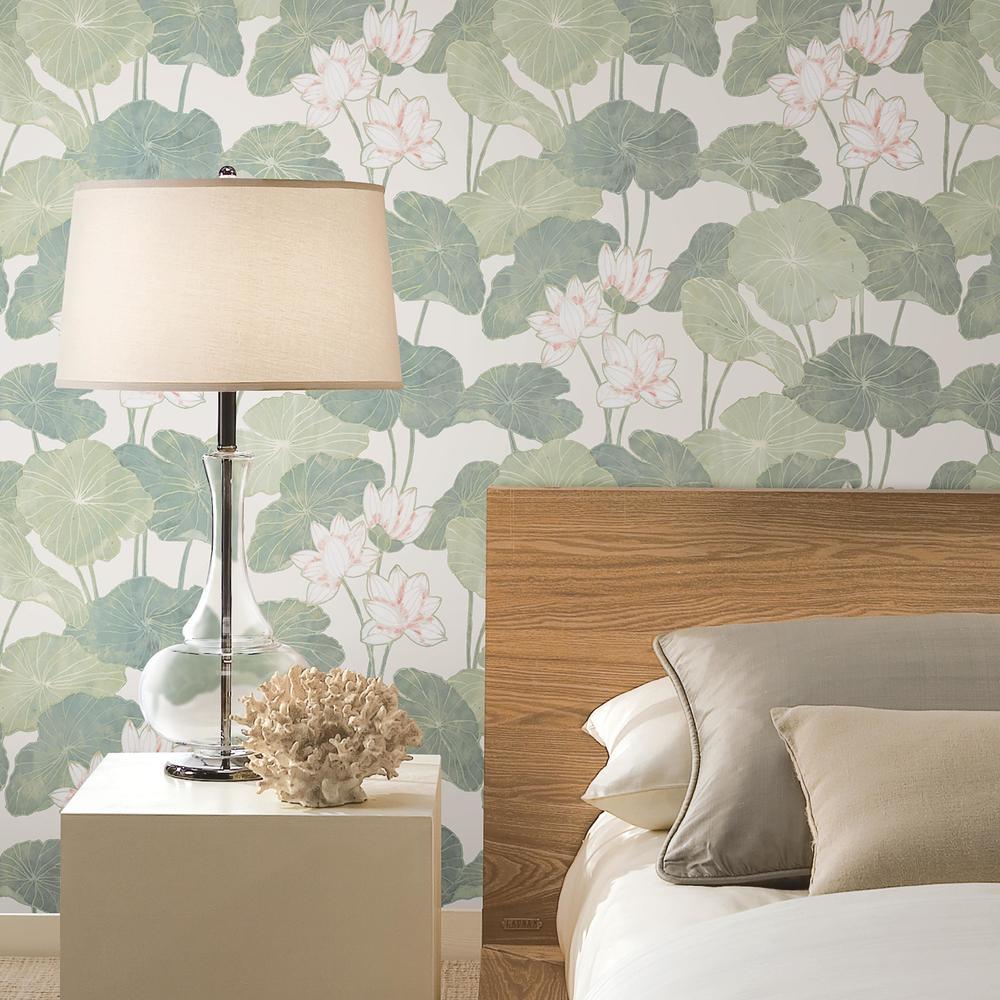 Lily Pad Peel and Stick Wallpaper Peel and Stick Wallpaper RoomMates   