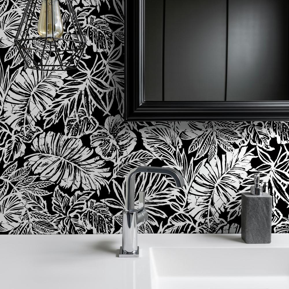 Tropical Leaf Peel and Stick Wallpaper Peel and Stick Wallpaper RoomMates   