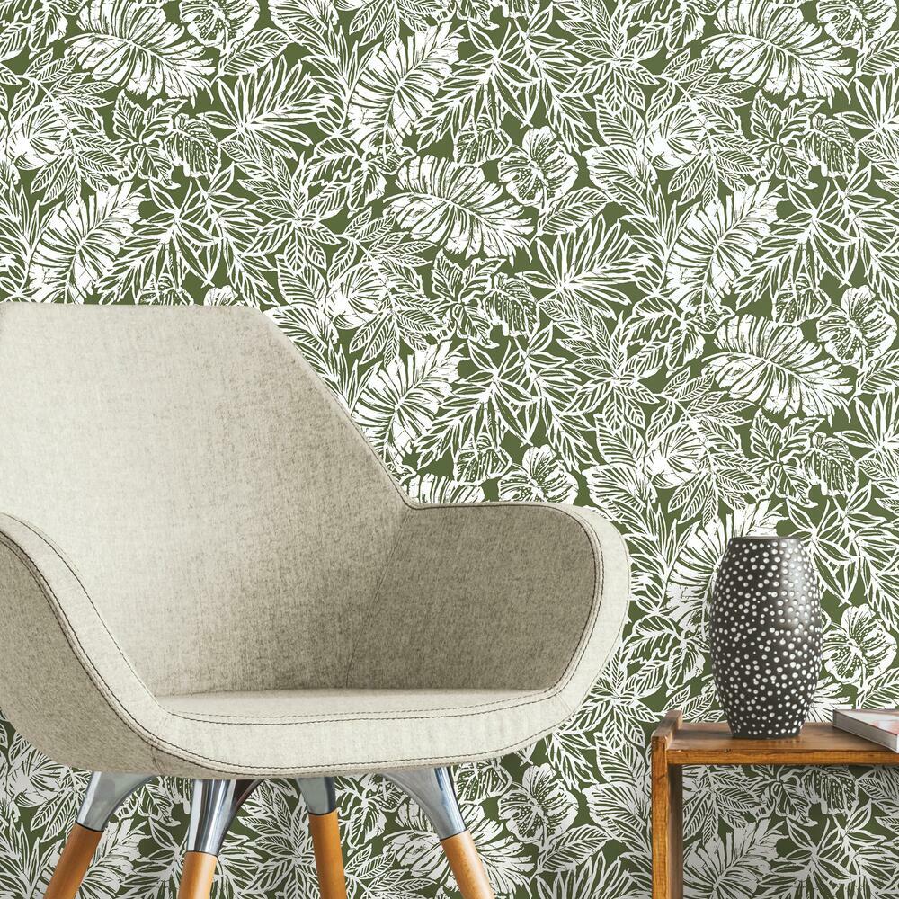 Tropical Leaf Peel and Stick Wallpaper Peel and Stick Wallpaper RoomMates   