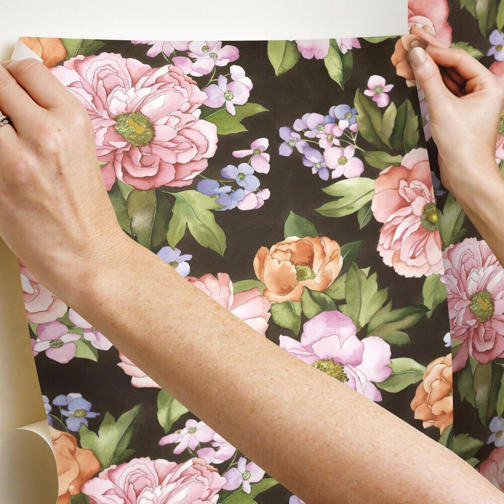 Watercolor Floral Bouquet Peel & Stick Wallpaper Peel and Stick Wallpaper RoomMates   