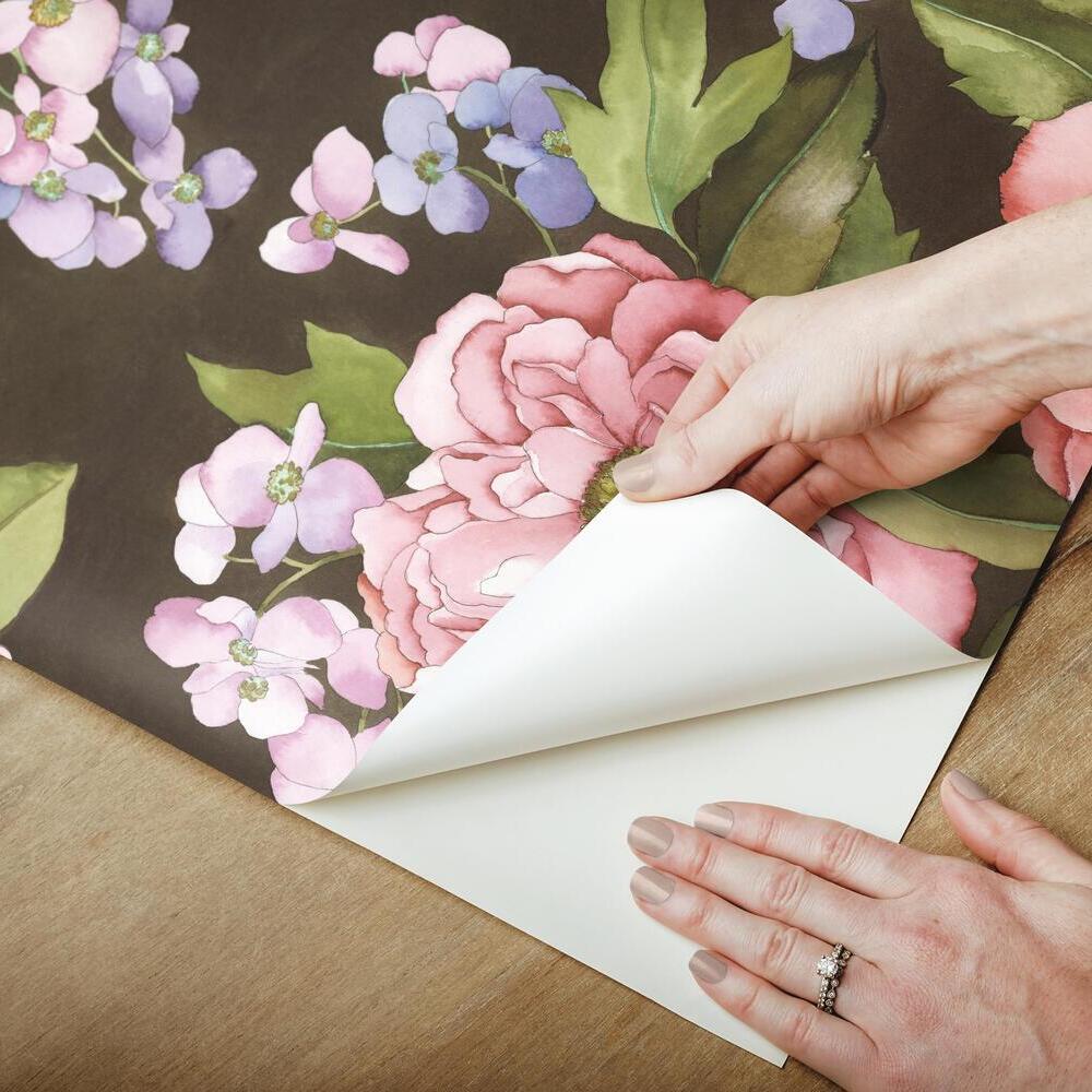 Watercolor Floral Bouquet Peel & Stick Wallpaper Peel and Stick Wallpaper RoomMates   