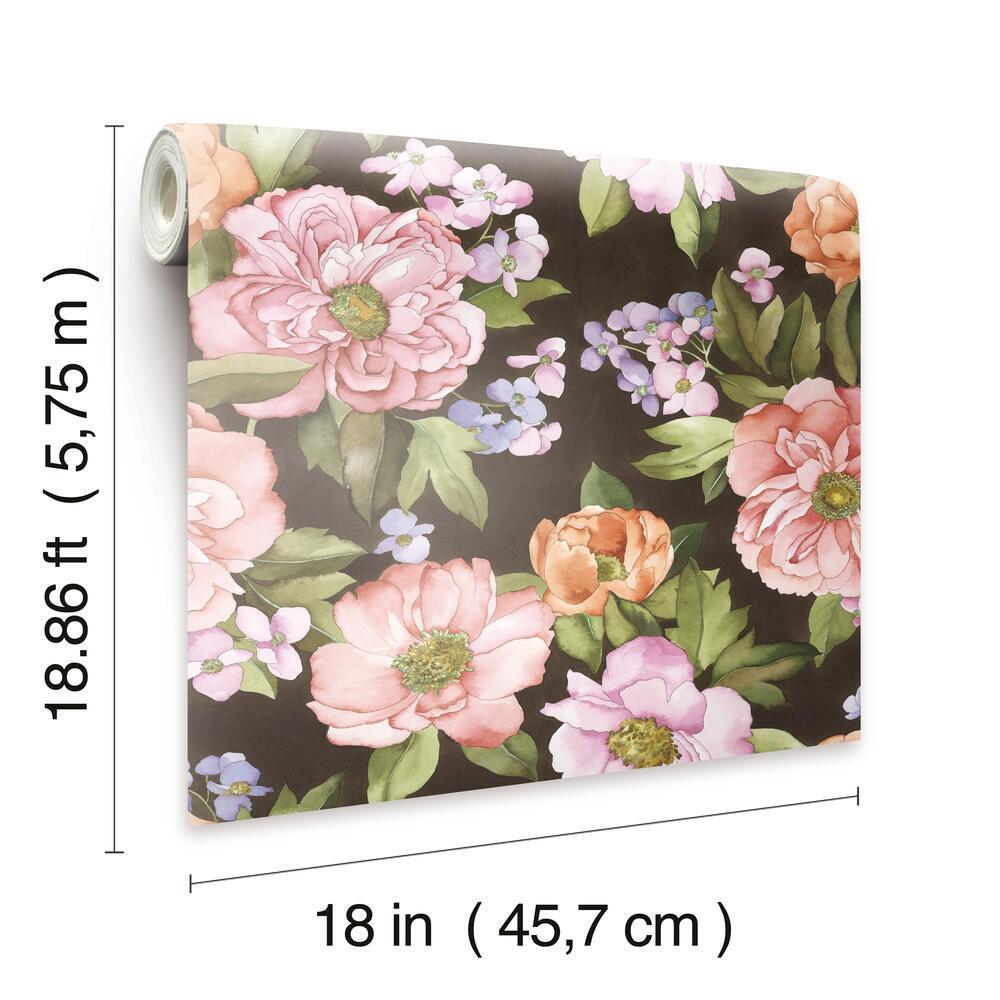 Watercolor Floral Bouquet Peel & Stick Wallpaper Peel and Stick Wallpaper RoomMates   