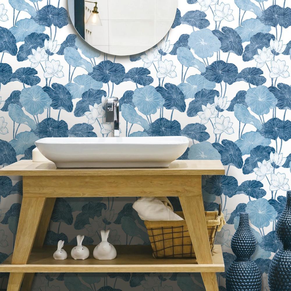 Lily Pad Peel and Stick Wallpaper Peel and Stick Wallpaper RoomMates   