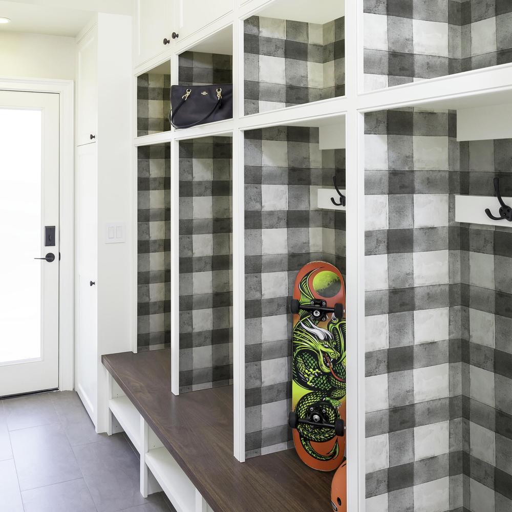 Buffalo Plaid Peel and Stick Wallpaper Peel and Stick Wallpaper RoomMates   
