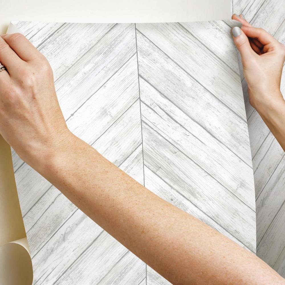 Herringbone Wood Boards Peel and Stick Wallpaper Peel and Stick Wallpaper RoomMates   