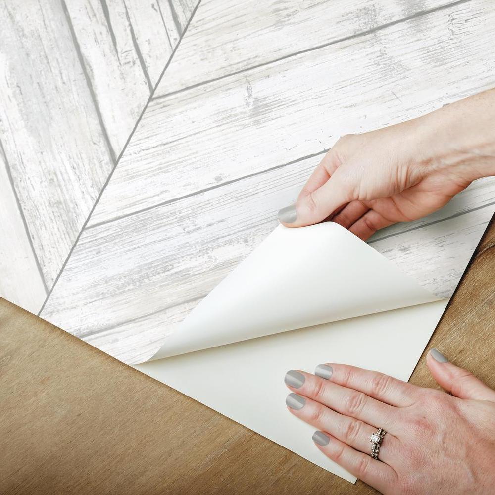 Herringbone Wood Boards Peel and Stick Wallpaper Peel and Stick Wallpaper RoomMates   