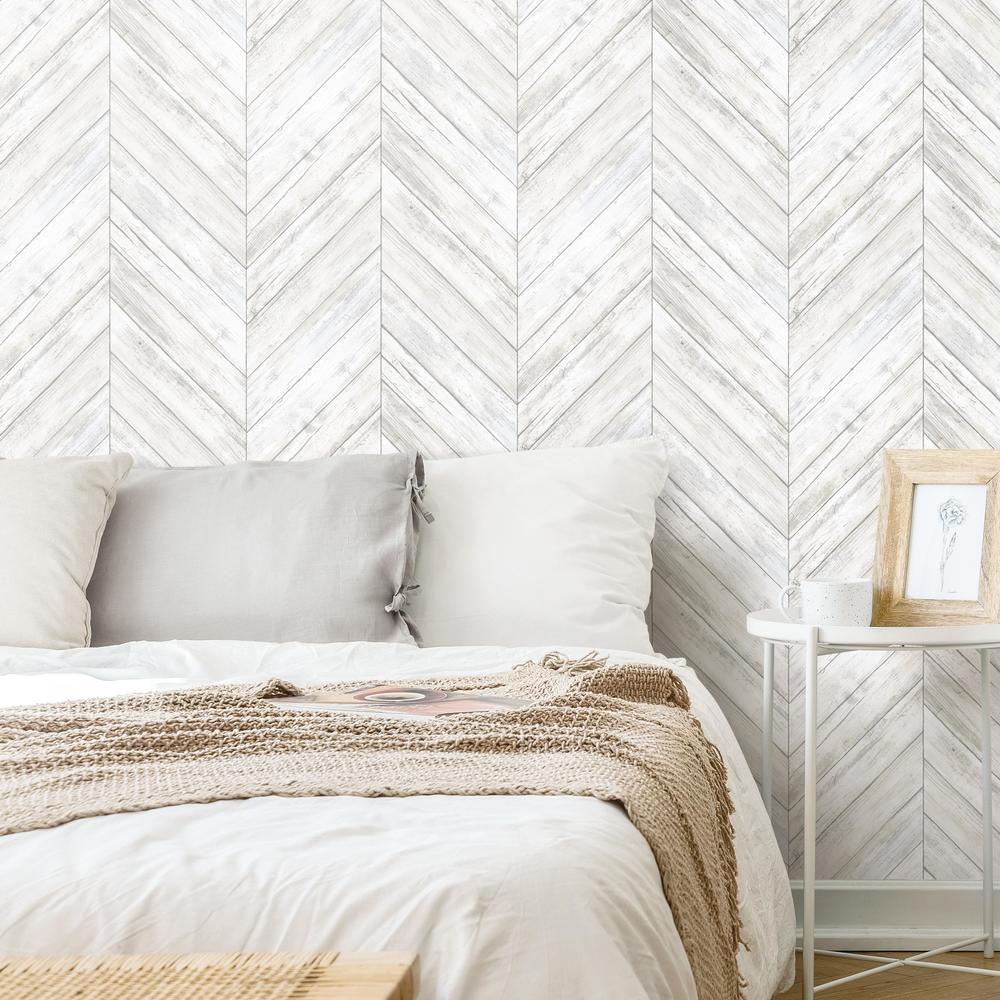 Herringbone Wood Boards Peel and Stick Wallpaper Peel and Stick Wallpaper RoomMates   