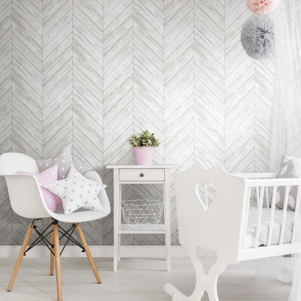 Herringbone Wood Boards Peel and Stick Wallpaper Peel and Stick Wallpaper RoomMates   