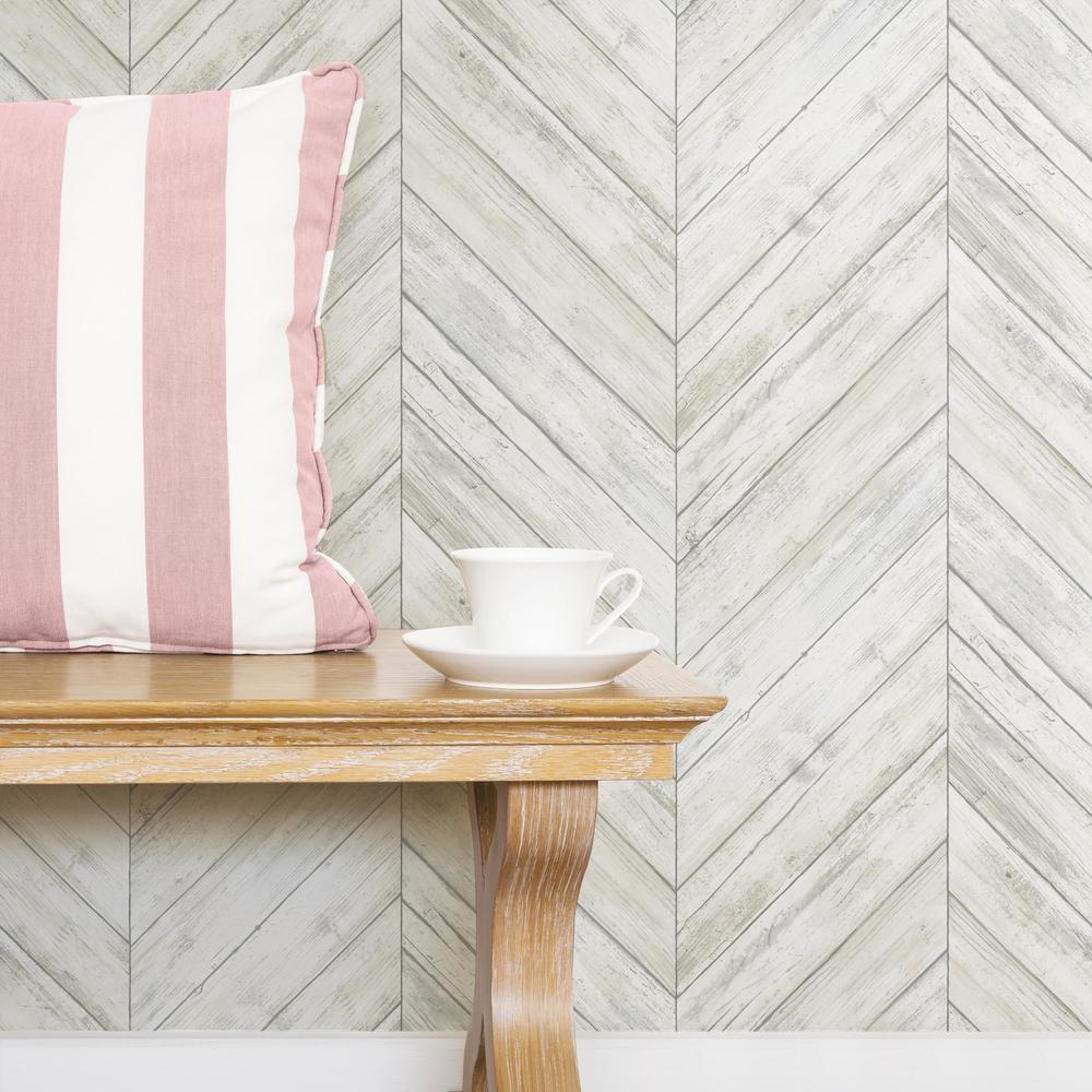 Herringbone Wood Boards Peel and Stick Wallpaper Peel and Stick Wallpaper RoomMates   