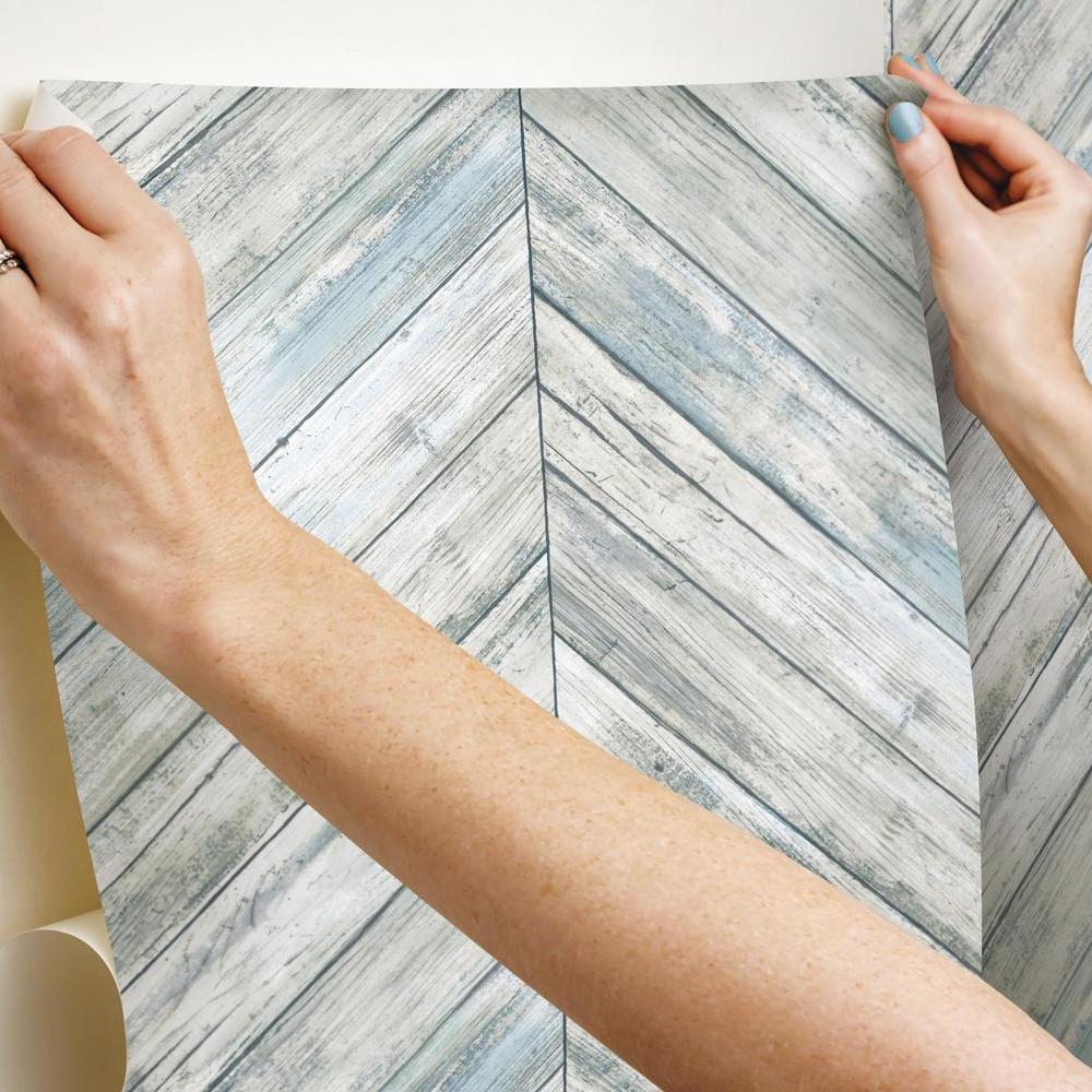 Herringbone Wood Boards Peel and Stick Wallpaper Peel and Stick Wallpaper RoomMates   