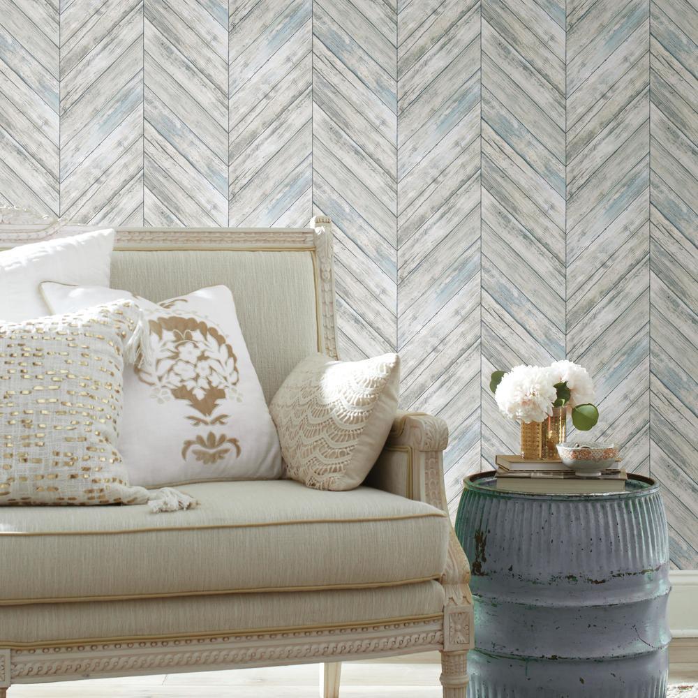 Herringbone Wood Boards Peel and Stick Wallpaper Peel and Stick Wallpaper RoomMates   