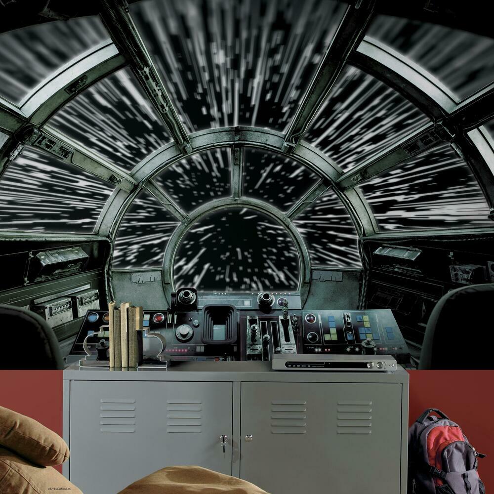 Star Wars Millennium Falcon Peel and Stick Mural Wall Murals RoomMates   
