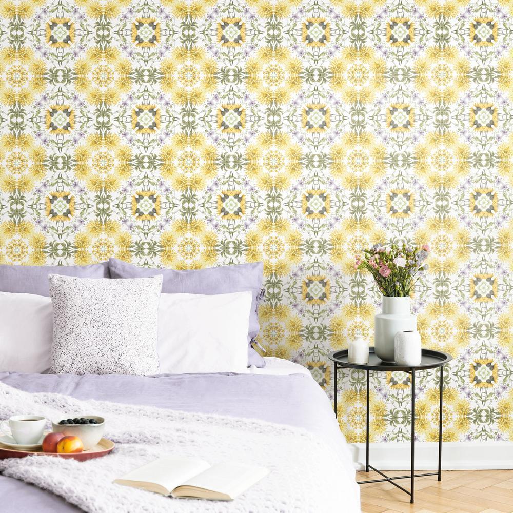 Cottage Garden Kaleidoscope Peel and Stick Wallpaper Peel and Stick Wallpaper RoomMates   