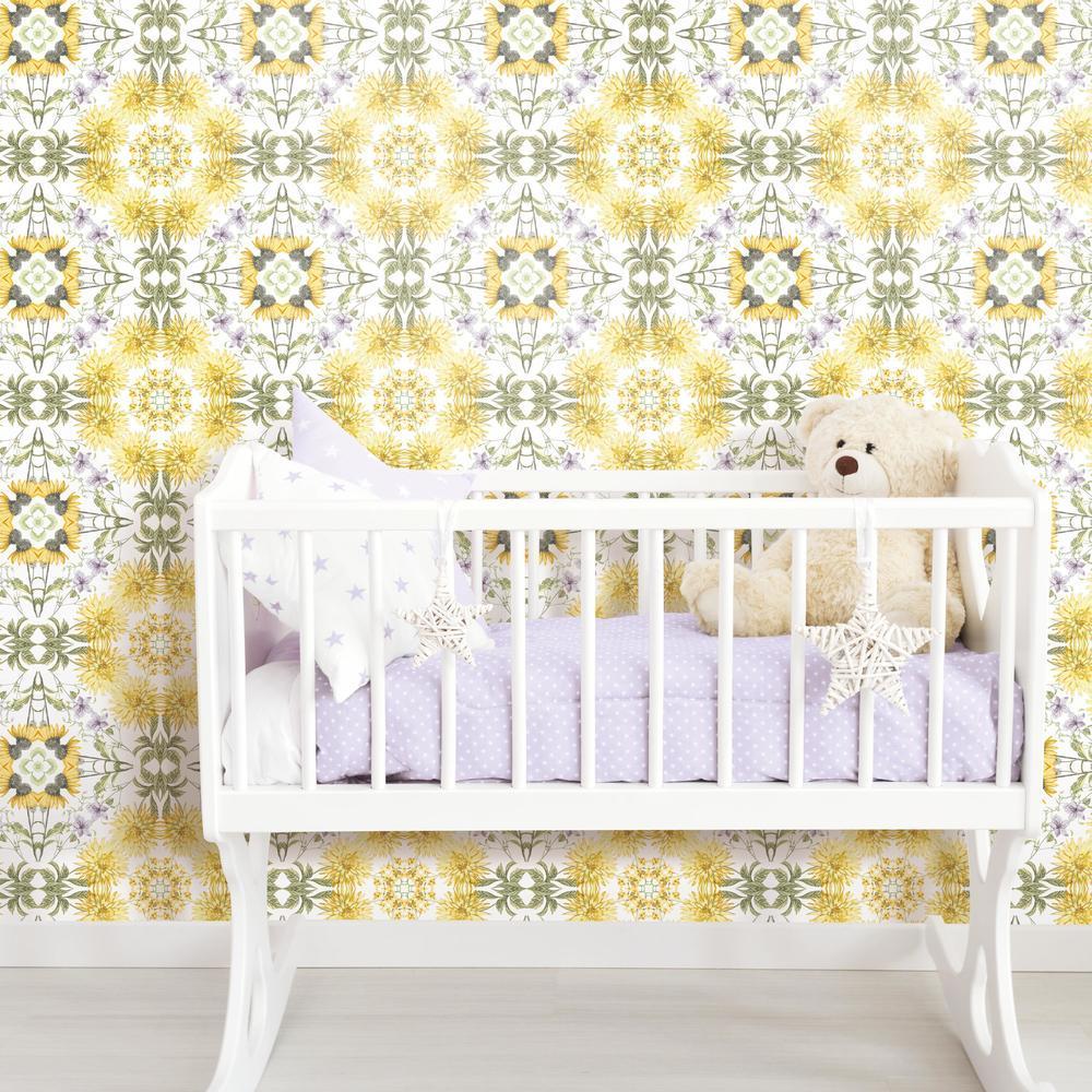 Cottage Garden Kaleidoscope Peel and Stick Wallpaper Peel and Stick Wallpaper RoomMates   