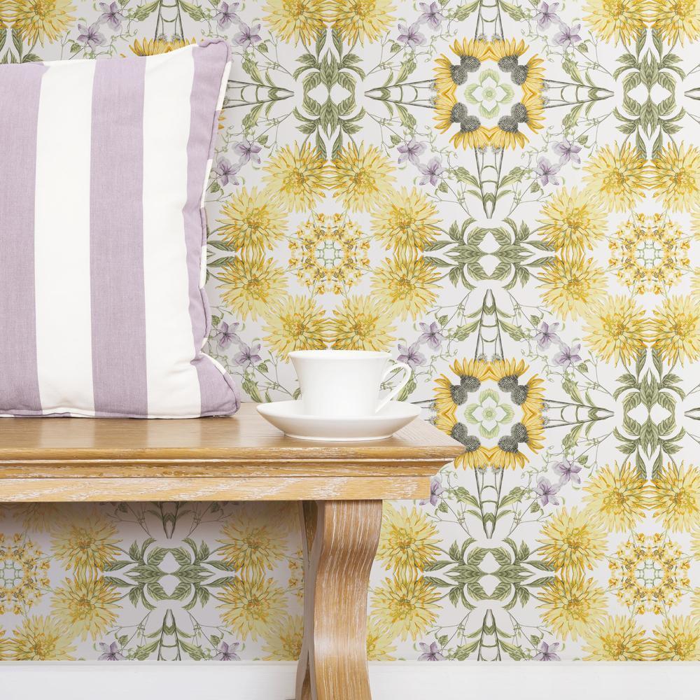Cottage Garden Kaleidoscope Peel and Stick Wallpaper Peel and Stick Wallpaper RoomMates   