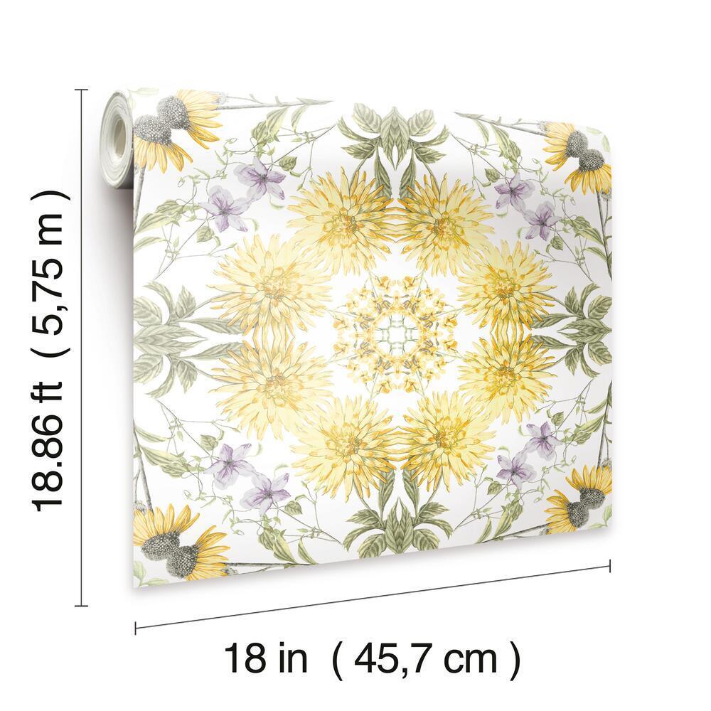 Cottage Garden Kaleidoscope Peel and Stick Wallpaper Peel and Stick Wallpaper RoomMates   