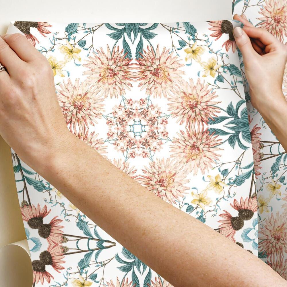 Cottage Garden Kaleidoscope Peel and Stick Wallpaper Peel and Stick Wallpaper RoomMates   