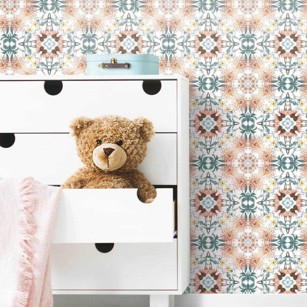 Cottage Garden Kaleidoscope Peel and Stick Wallpaper Peel and Stick Wallpaper RoomMates   