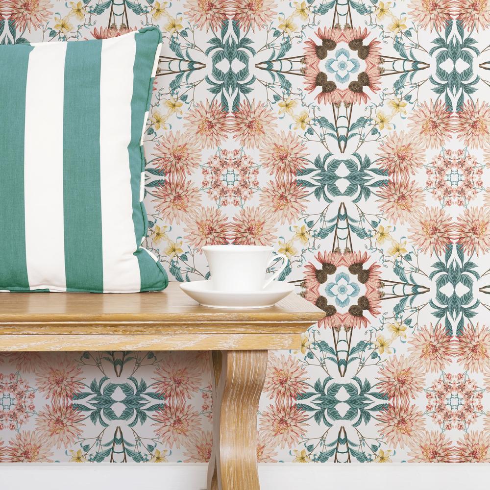 Cottage Garden Kaleidoscope Peel and Stick Wallpaper Peel and Stick Wallpaper RoomMates   