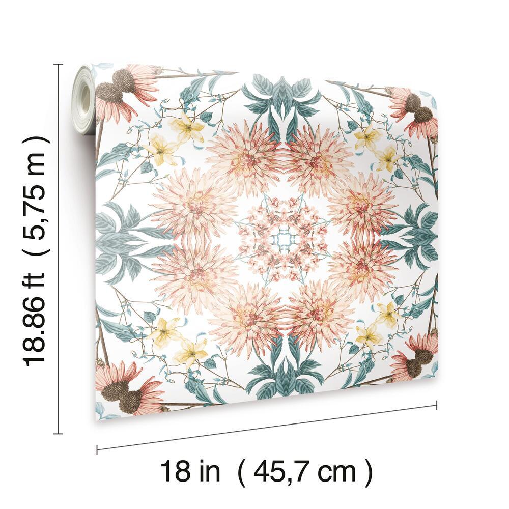 Cottage Garden Kaleidoscope Peel and Stick Wallpaper Peel and Stick Wallpaper RoomMates   