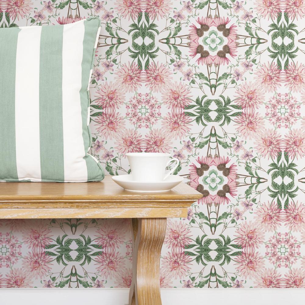 Cottage Garden Kaleidoscope Peel and Stick Wallpaper Peel and Stick Wallpaper RoomMates   
