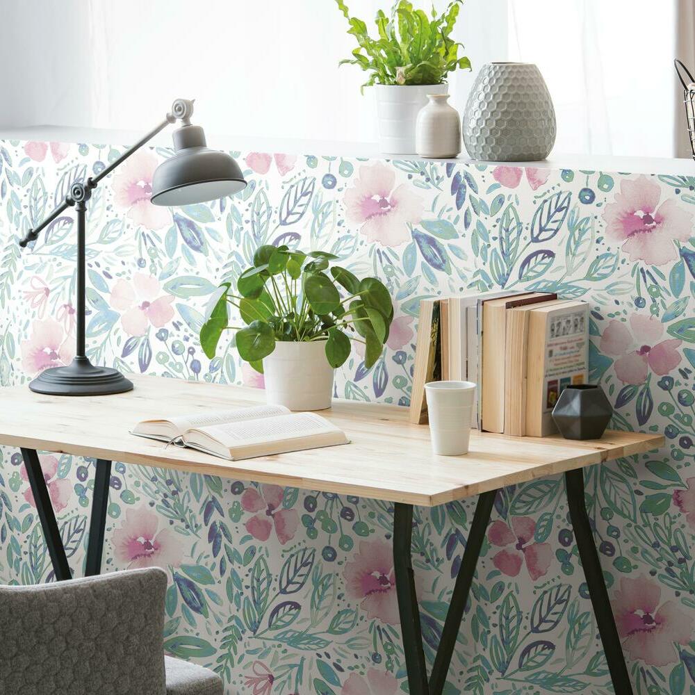 Clara Jean April Showers Peel and Stick Wallpaper Peel and Stick Wallpaper RoomMates   