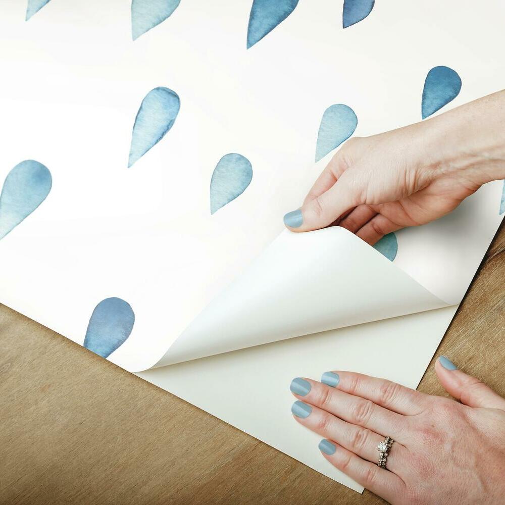 Clara Jean Raindrops Peel and Stick Wallpaper Peel and Stick Wallpaper RoomMates   