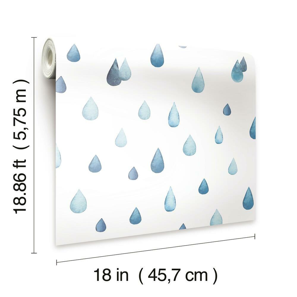 Clara Jean Raindrops Peel and Stick Wallpaper Peel and Stick Wallpaper RoomMates   