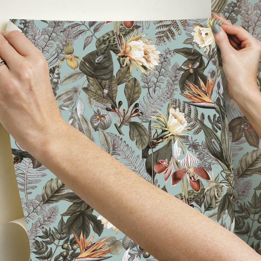 Tropical Flowers Peel and Stick Wallpaper Peel and Stick Wallpaper RoomMates   