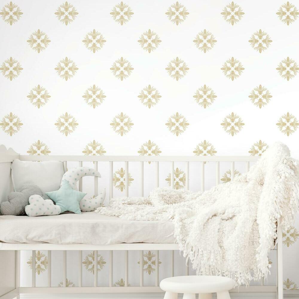 Honey Bee Peel and Stick Wallpaper Peel and Stick Wallpaper RoomMates   