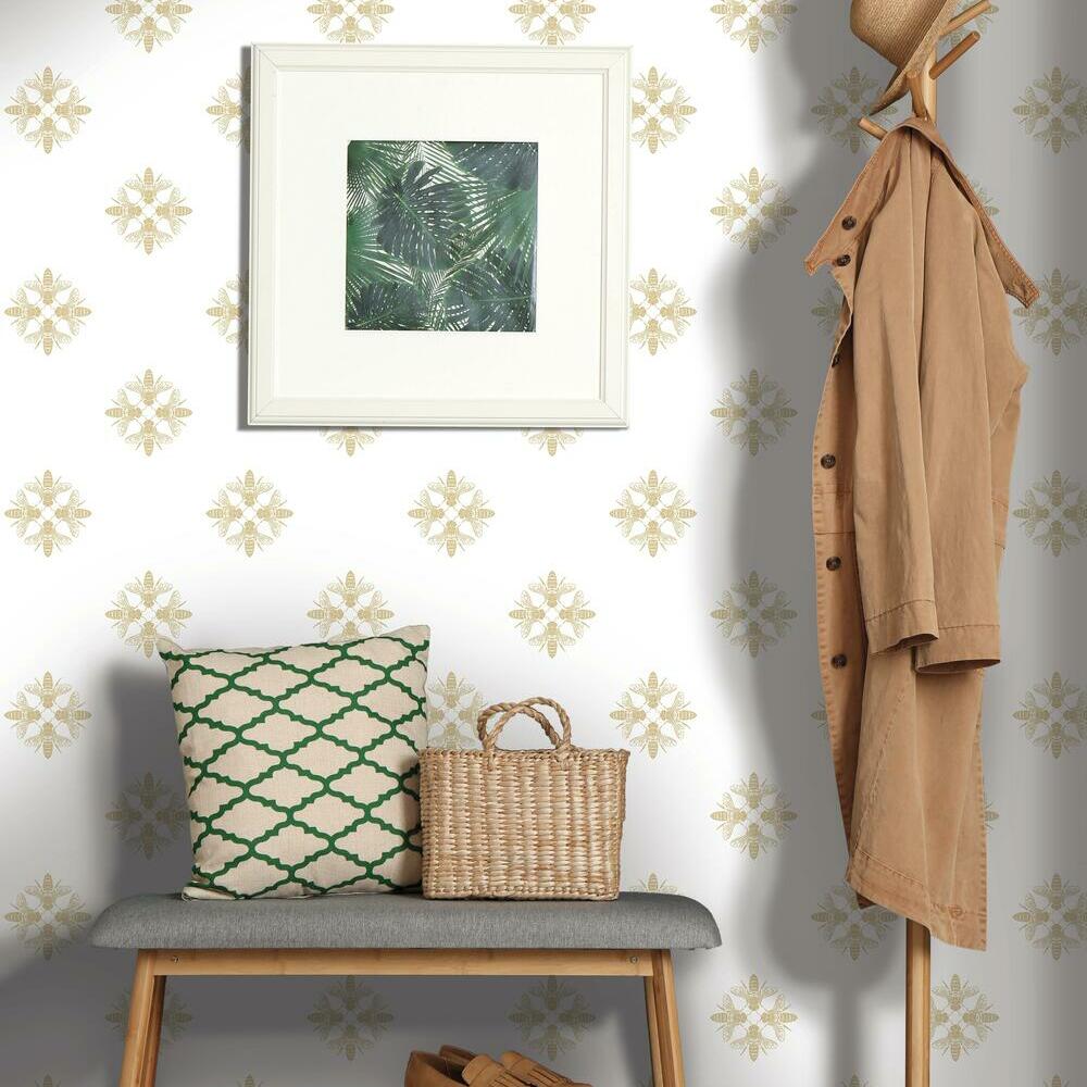 Honey Bee Peel and Stick Wallpaper Peel and Stick Wallpaper RoomMates   