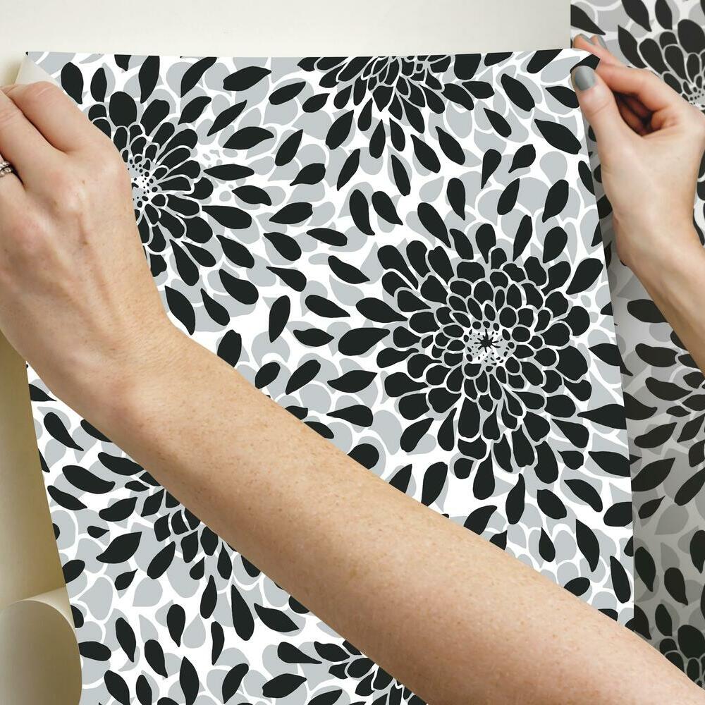 Toss the Bouquet Peel and Stick Wallpaper with Metallic Inks Peel and Stick Wallpaper RoomMates   