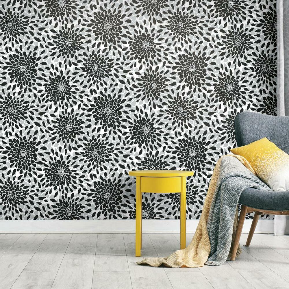 Toss the Bouquet Peel and Stick Wallpaper with Metallic Inks Peel and Stick Wallpaper RoomMates   