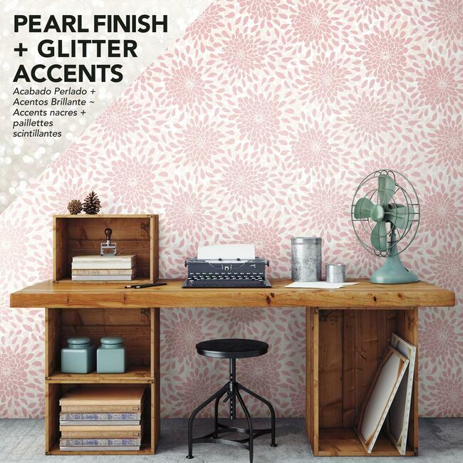 Toss the Bouquet Peel and Stick Wallpaper with Metallic Inks Peel and Stick Wallpaper RoomMates   