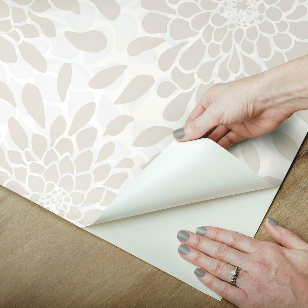 Toss the Bouquet Peel and Stick Wallpaper with Metallic Inks Peel and Stick Wallpaper RoomMates   