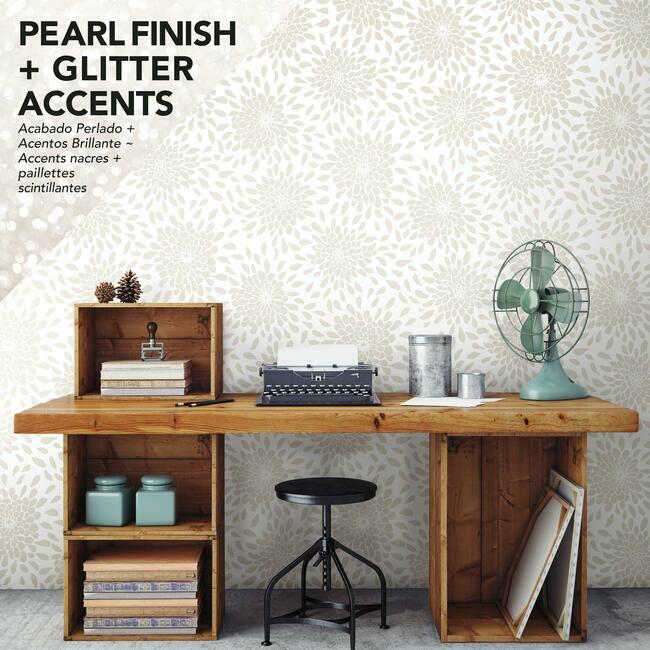 Toss the Bouquet Peel and Stick Wallpaper with Metallic Inks Peel and Stick Wallpaper RoomMates   
