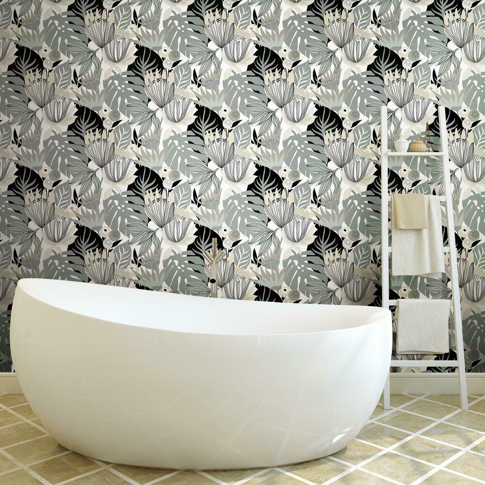 Tropical Leaves Peel and Stick Wallpaper Peel and Stick Wallpaper RoomMates   