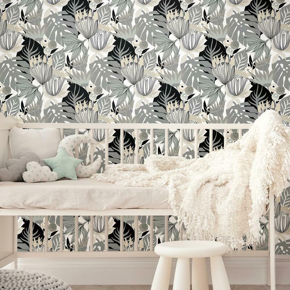 Tropical Leaves Peel and Stick Wallpaper Peel and Stick Wallpaper RoomMates   