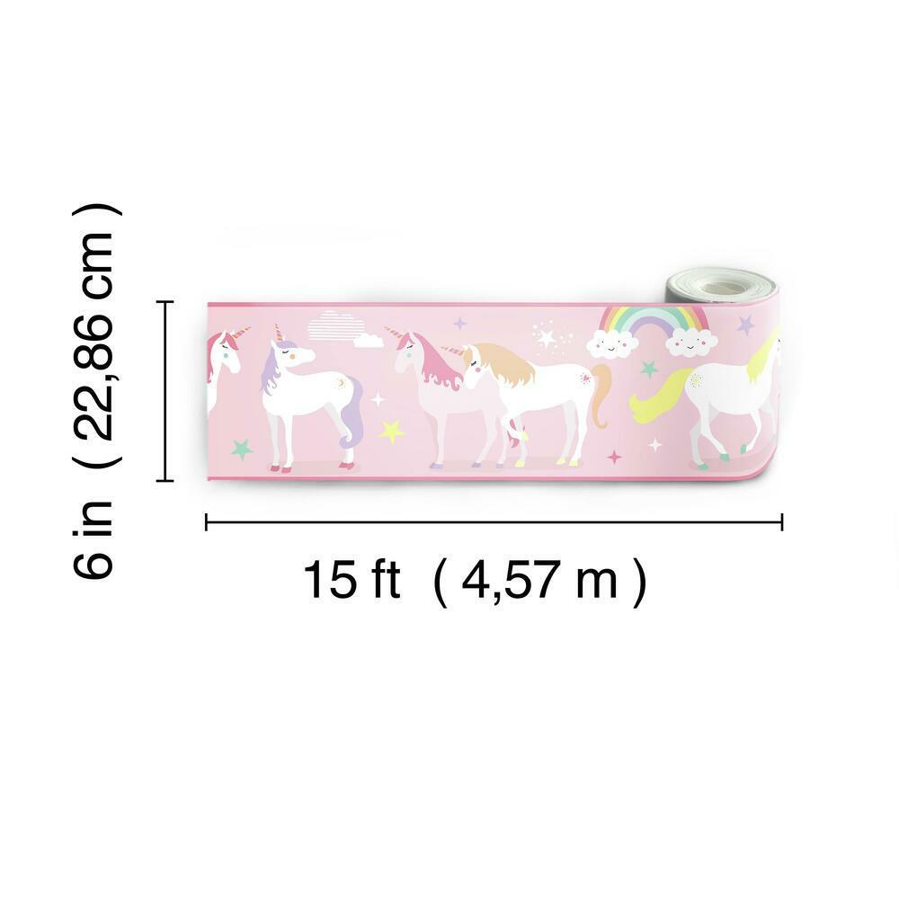 Magical Unicorn Peel and Stick Border Peel and Stick Borders RoomMates   