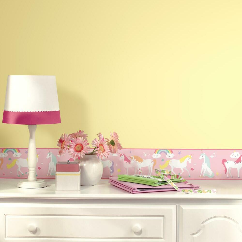 Magical Unicorn Peel and Stick Border Peel and Stick Borders RoomMates   
