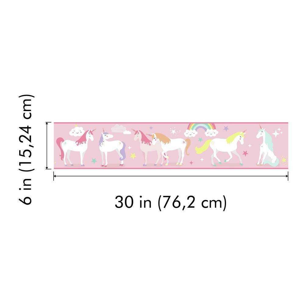 Magical Unicorn Peel and Stick Border Peel and Stick Borders RoomMates   