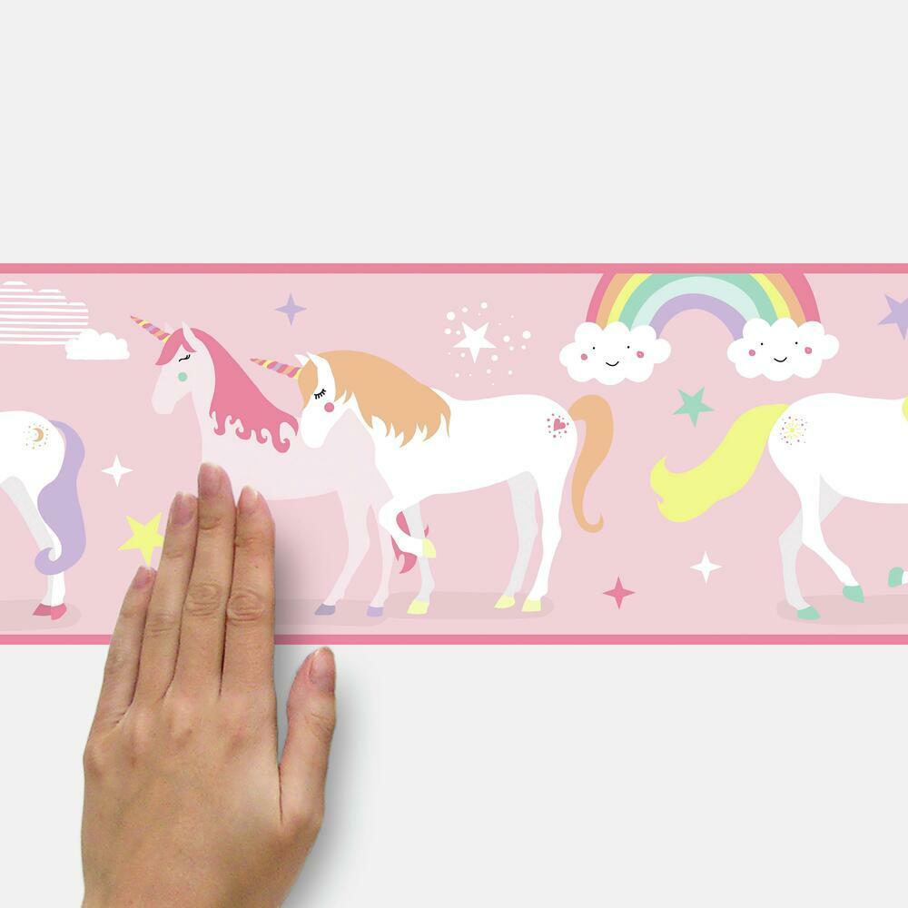 Magical Unicorn Peel and Stick Border Peel and Stick Borders RoomMates   