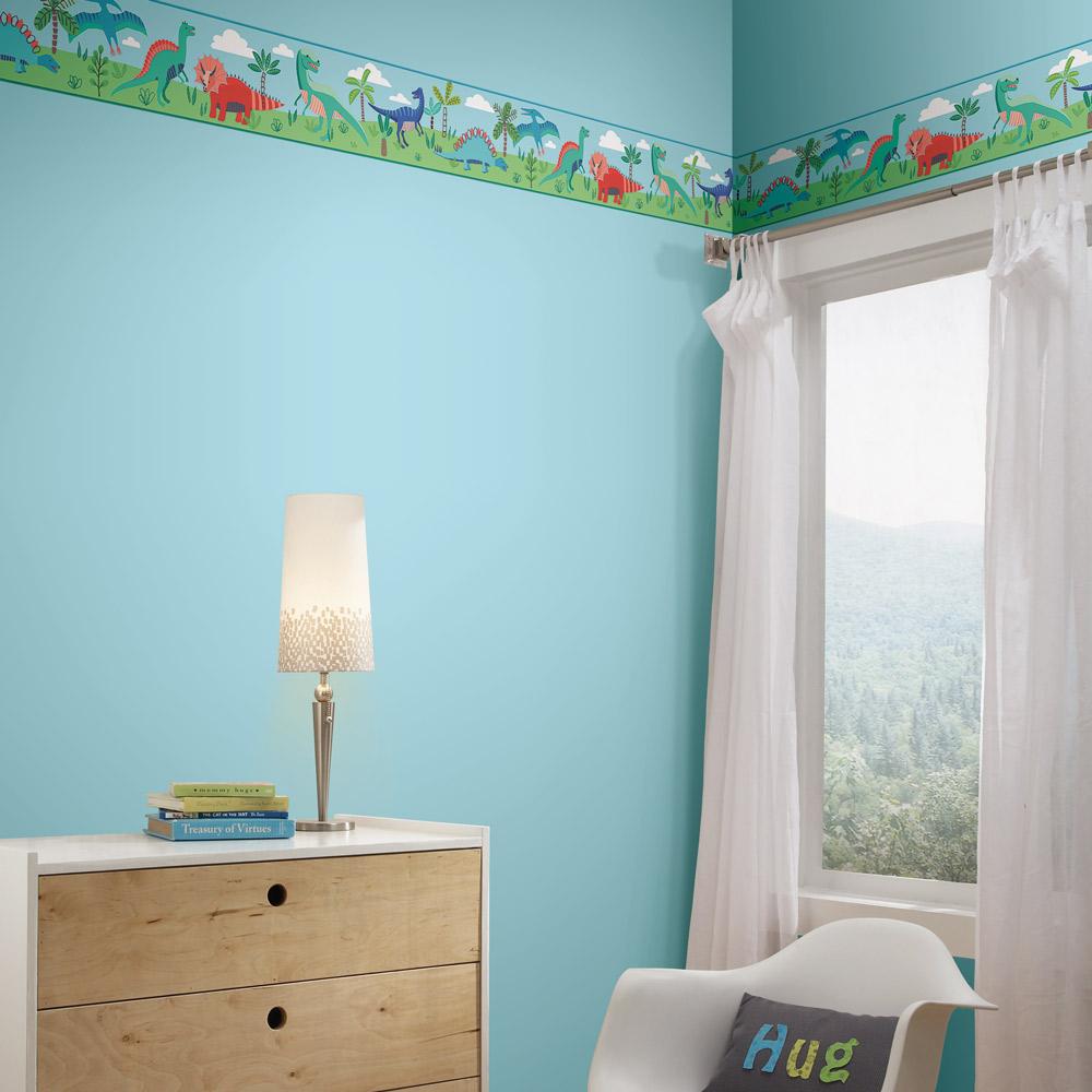 Dinosaur Parade Peel and Stick Border Peel and Stick Borders RoomMates   