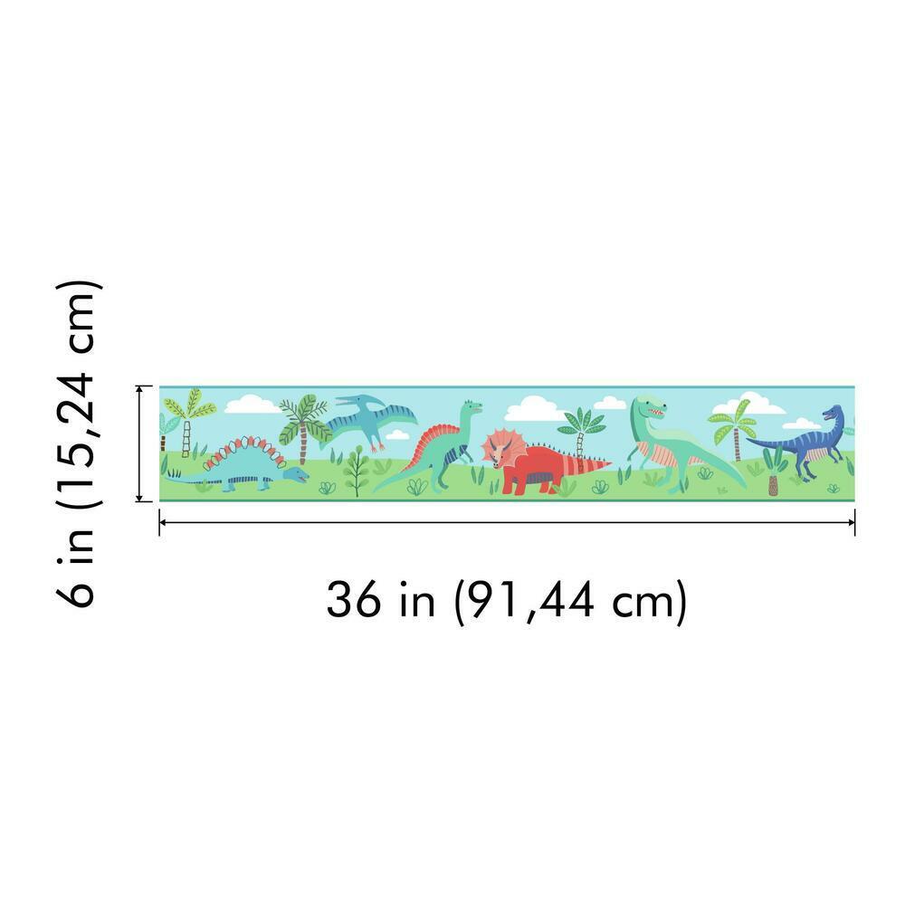 Dinosaur Parade Peel and Stick Border Peel and Stick Borders RoomMates   