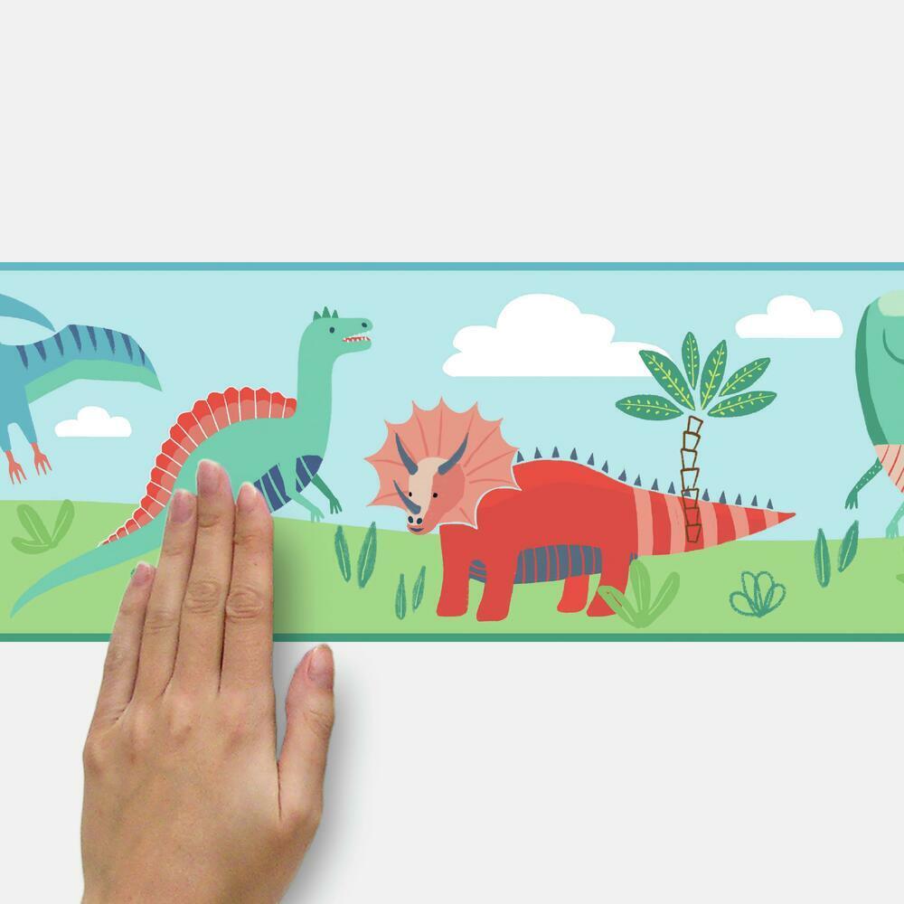 Dinosaur Parade Peel and Stick Border Peel and Stick Borders RoomMates   