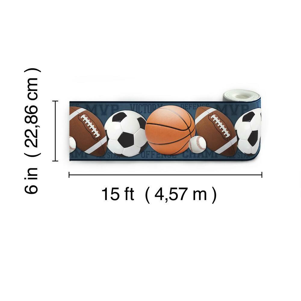 Sports Balls Peel and Stick Border Peel and Stick Borders RoomMates   