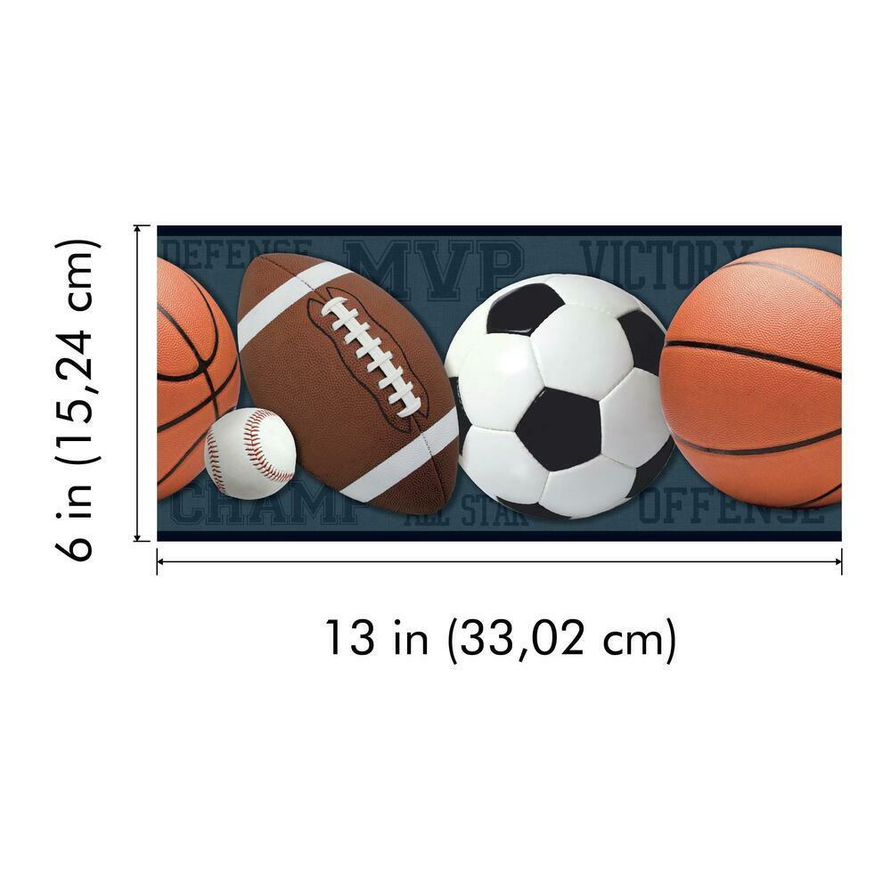 Sports Balls Peel and Stick Border Peel and Stick Borders RoomMates   