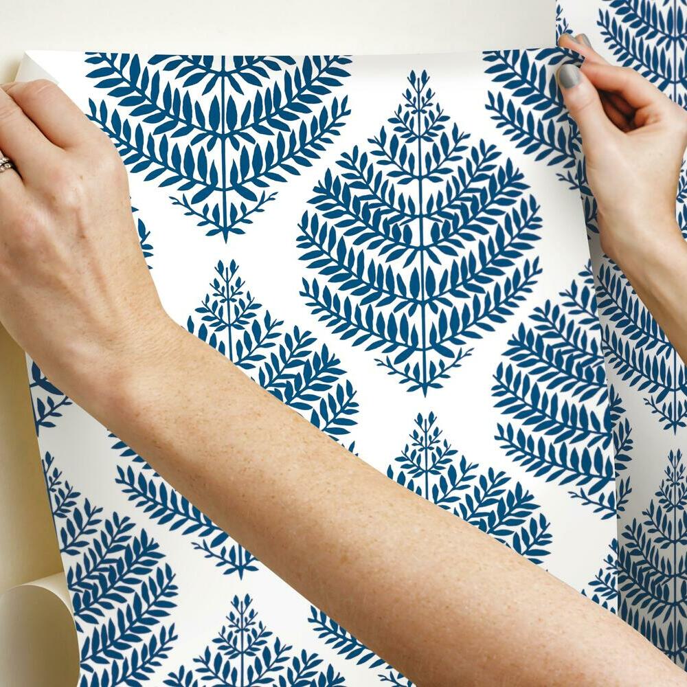 Hygge Fern Damask Peel and Stick Wallpaper Peel and Stick Wallpaper RoomMates   