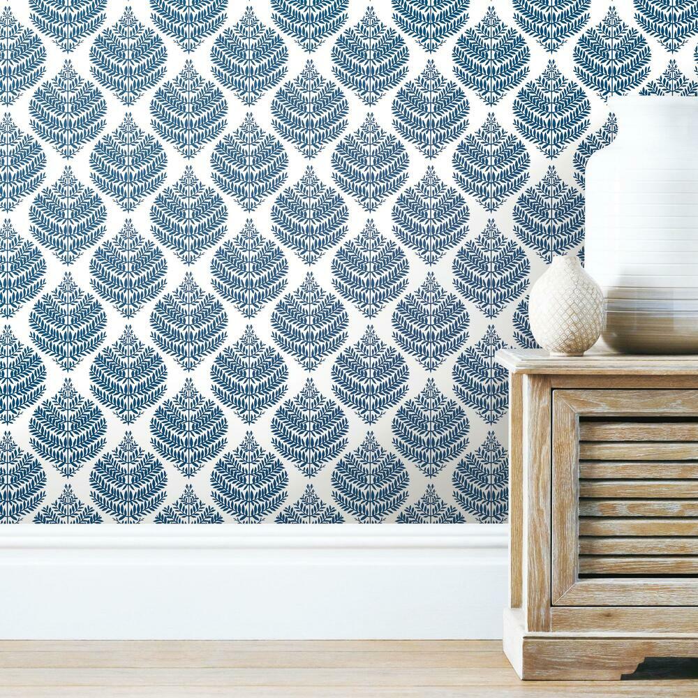 Hygge Fern Damask Peel and Stick Wallpaper Peel and Stick Wallpaper RoomMates   